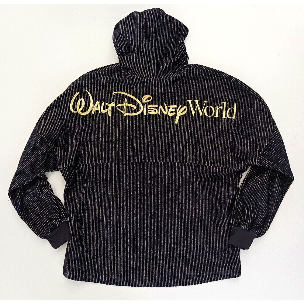 NEW Walt Disney World Spirit Velour Hoodie 50th Anniversary Blk/Gold Threads XXL